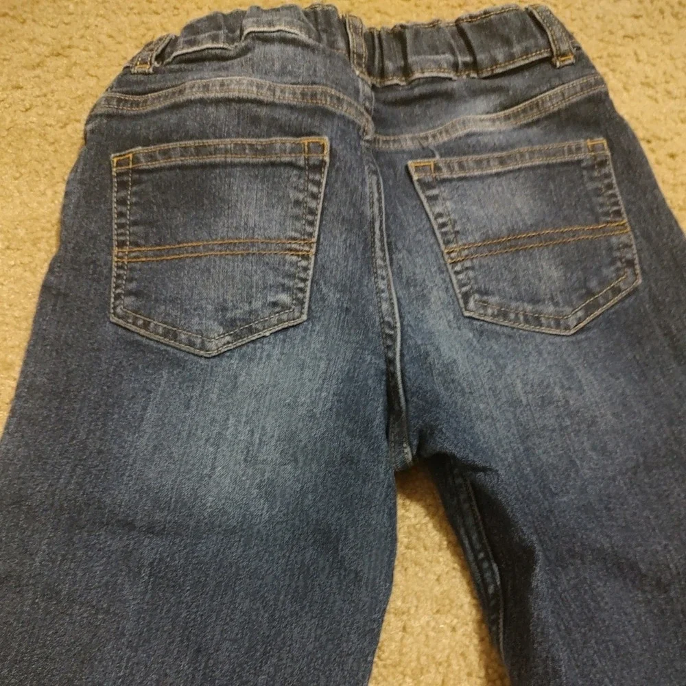 Kids Blue Wash‎ Denim Jeans Elastic Waist Straight Leg Pants Size 10